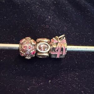 Elegant Pandora pink trio bead set